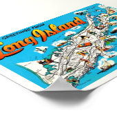 ロングアイランドグリーティングマップ6x4プリント ポスター (角)