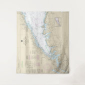 ロングアイランドサウンドウェスタン航海のパートチャート タペストリー (正面)