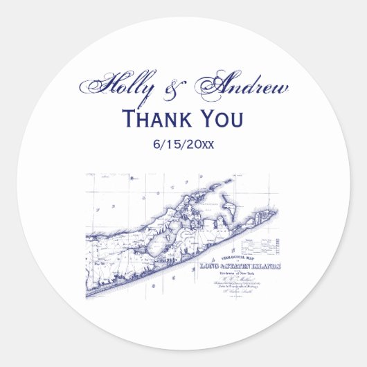 ロングアイランドザハンプトンズの地図 ラウンドシール (正面)