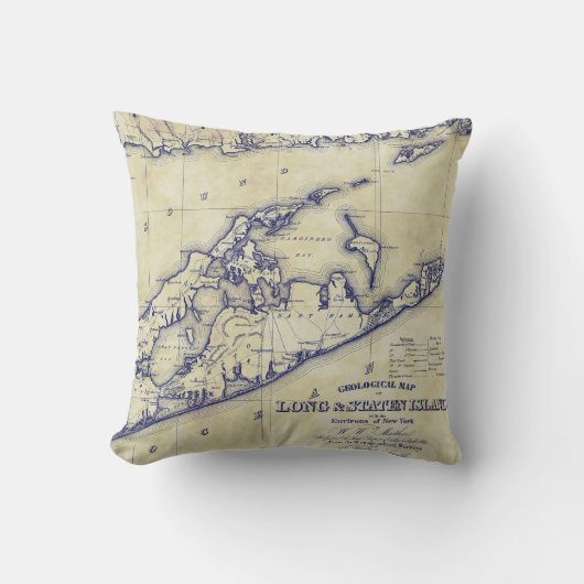 ロングアイランドザハンプトンズマップVCティーステンド クッション (正面)