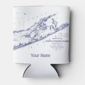 ロングアイランドザハンプトンズマップVC 缶クーラー (正面)