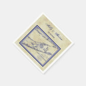 ロングアイランドザハンプトンズ動揺しての地結婚図 スタンダードカクテルナプキン (角)