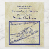 ロングアイランドザハンプトン動揺してズの地図BG #3 ワインラベル (シングルラベル)