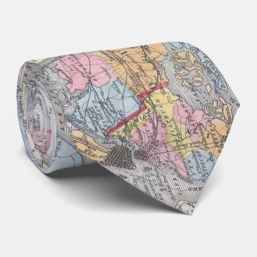 ロングアイランドニューヨーク(1857年)のヴィンテージの地図 ネクタイ (ロール)