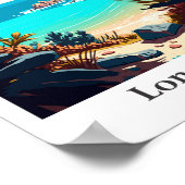 ロングアイランドバハマアートヴィンテージトラベルイラストレーション ポスター (角)