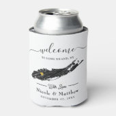ロングアイランドマップニューミニマルヨーク結婚の歓迎 缶クーラー (缶正面)