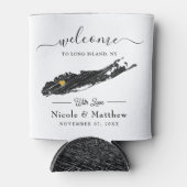 ロングアイランドマップニューミニマルヨーク結婚の歓迎 缶クーラー (正面)