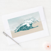 ロングアイランドライフ波ビーチシール 長方形シール (封筒)