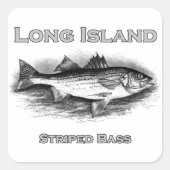 ロングアイランドヴィンテージストライプのバスロゴ スクエアシール (正面)