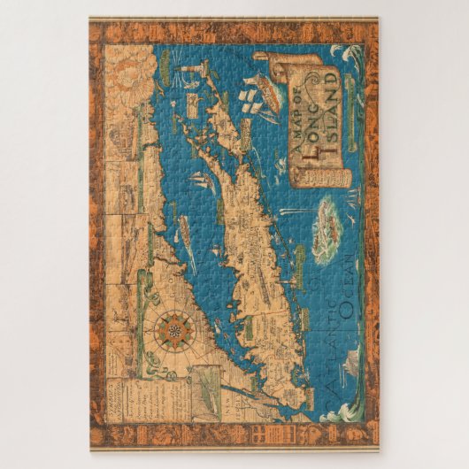 ロングアイランド地図パズル大 ジグソーパズル (縦)