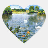 ロングアイランド湖のアートワーク ハートシール (正面)