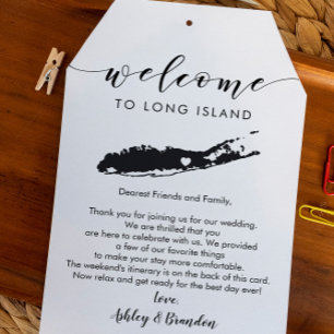 ロングアイランド結婚のウェルカムラベル、手紙の旅程