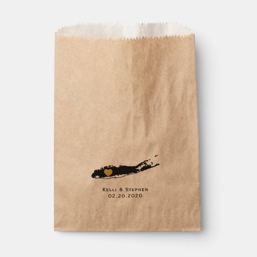 ロングアイランド結婚式の引き出物トリートサックス、抱き枕 フェイバーバッグ (正面)