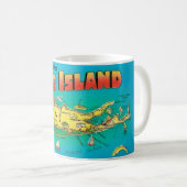 ロングアイランド絵葉書地図マグ コーヒーマグカップ (正面右)