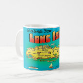 ロングアイランド絵葉書地図マグ コーヒーマグカップ (正面左)