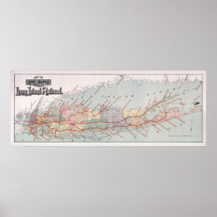 ロングアイランド鉄道の地図1895 ポスター