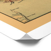 ロングアイランド鉄道地図1884 ポスター (角)