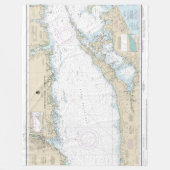 ロングアイランド音東部航海の図 フリースブランケット (正面)