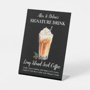 ロングアイランド・アイスドコーヒーのオーダーメイドドリンクサイン 台座サイン