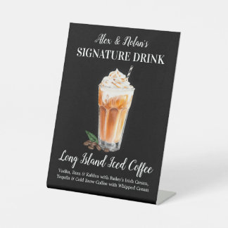 ロングアイランド・アイスドコーヒーのオーダーメイドドリンクサイン 台座サイン
