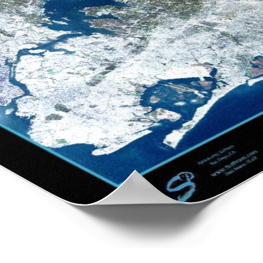 ロングアイランド、ニューヨーク衛星プリントポスター写真 ポスター (角)