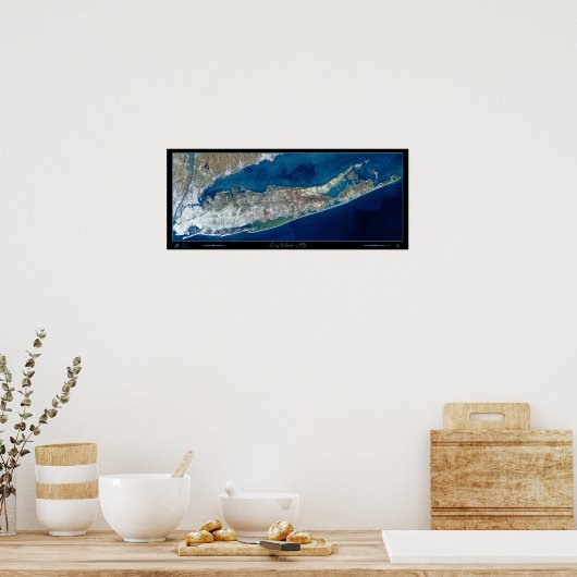 ロングアイランド、ニューヨーク衛星プリントポスター写真 ポスター (キッチン)