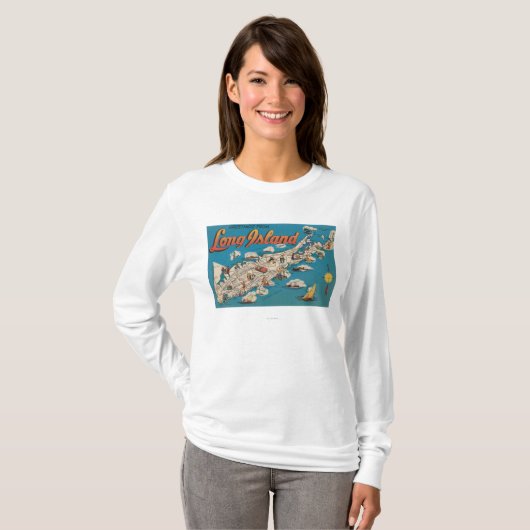 ロングアイランド、ニューヨーク-挨拶からの Tシャツ (正面フル)
