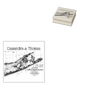 ロングアイランド・ハンプトンズ地図 ウェディングカップル名 ラバースタンプ (押印)