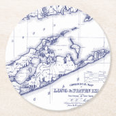 ロングアイランド・ハンプトンズ地図VC ラウンドペーパーコースター (正面)