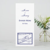 ロングアイランド ハンプトン 地図 ヴィンテージスタイル カスタマイズパーティー招待状 招待状 (スタンド正面)