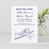 ロングアイランド ハンプトン 地図 ヴィンテージ 結婚式 招待状 (スタンド正面)