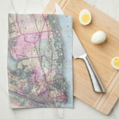 ロングアイランド(1880年)のヴィンテージの地図 キッチンタオル (四つ折り)