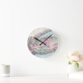 ロングアイランド(1880年)のヴィンテージの地図 ラウンド壁時計 (ホーム)