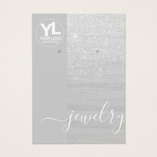 ロングイヤリングディスプレイグラマー銀グリッターグラム (正面)