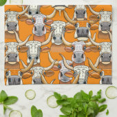 ロングウお洒落ォンタル牛ポートレート キッチンタオル (折り畳み)