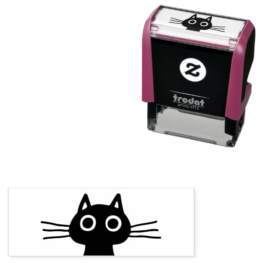 ロングウィスカーでかわいいペットお洒落の猫 セルフインキングスタンプ (インサイチュ)