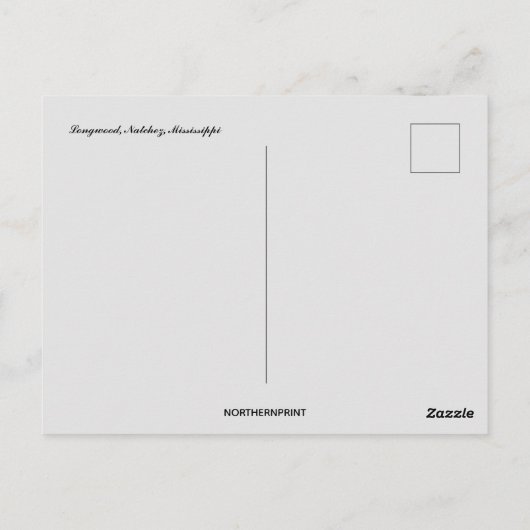 ロングウッド・ナチェス・ミシシッピ ポストカード (裏面)