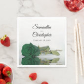 ロングエレガントステムエメラルドグリーンバラ結婚ズ スタンダードランチョンナプキン (インサイチュ)