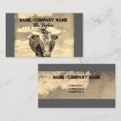 ロングカウルスカントリーのセピア調 名刺 (正面/裏面)