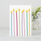 ロングカラフルキャンドル誕生日テンプレート 招待状 (スタンド正面)