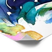 ロングカラフルスターの水色 ポスター (角)