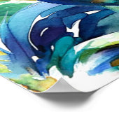 ロングカラフルスターの水色 ポスター (角)