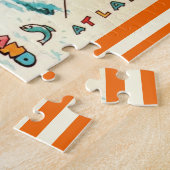 ロングカラフルビーチアイランドの地図 ジグソーパズル (側面)