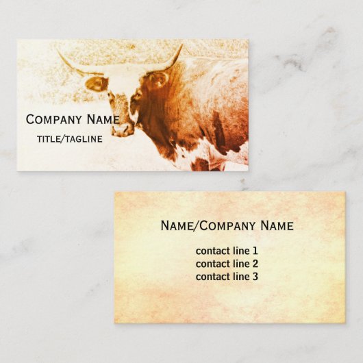 ロングクー田舎地方セピアカスタム 名刺 (正面/裏面)