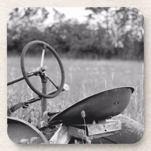 ロンググラスの古いトラクター コースター (正面)