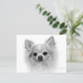 ロングコートチワワ – ファインアートバイハンド ポストカード