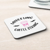 ロングコーヒー強いピンクのラッシュネおもしろいグコーヒー コースター (左側)