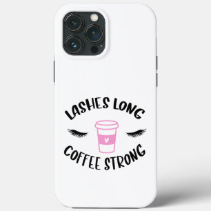 ロングコーヒー強いピンクのラッシュネおもしろいグコーヒー iPhone 13 PRO MAXケース