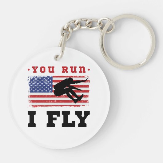 ロングジャンプ走アメリカ国旗 キーホルダー (裏面)