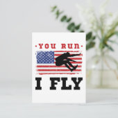 ロングジャンプ走アメリカ国旗 ポストカード (スタンド正面)